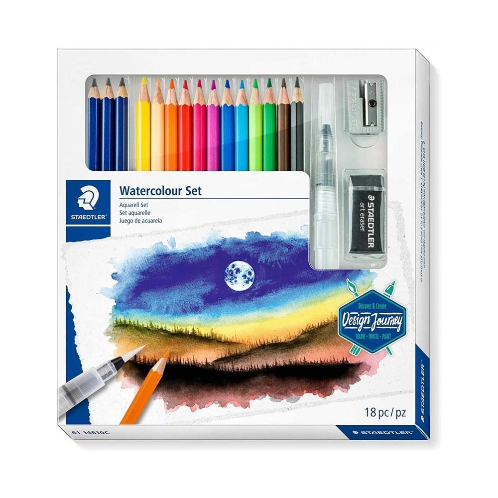 STAEDTLER SET ACUARELA MIXTA LAPICES