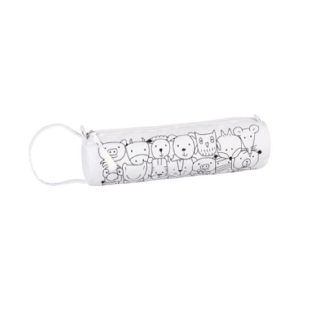 ESTUCHE TELA PREDISEÑADO ANIMALES 22X6CM