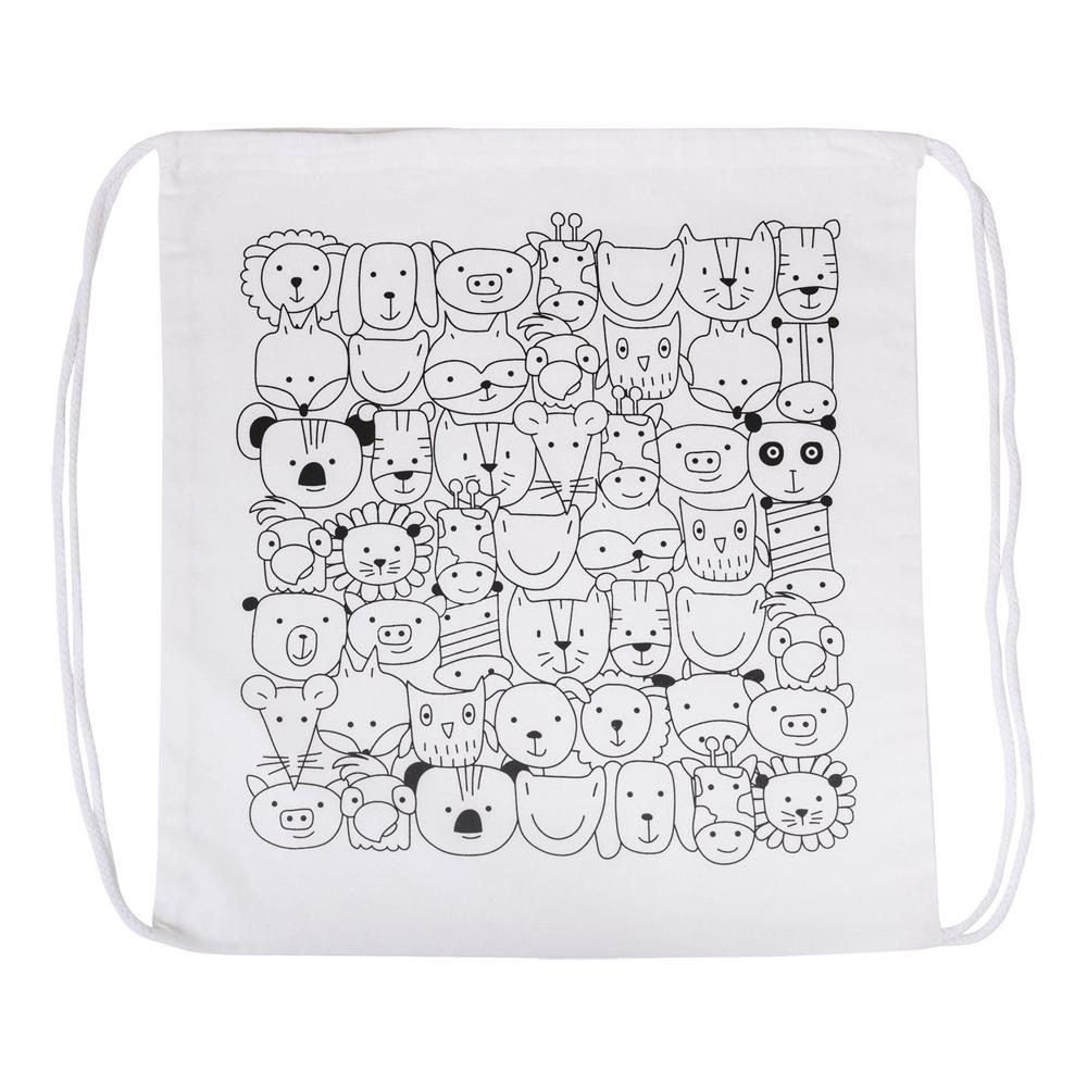 MOCHILA TELA PREDISEÑADA  ANIMALES 38X42CM