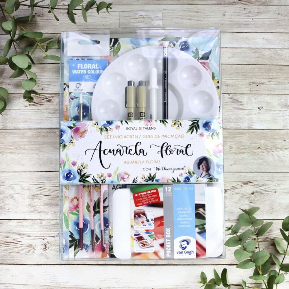 SET ACUARELA FLORAL TALENS