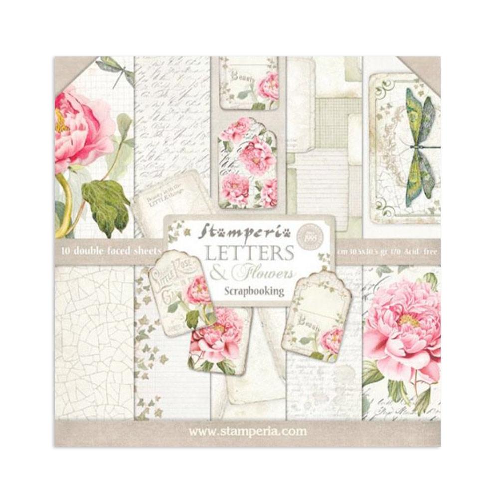 STAMPERIA COLECCIÓN SCRAP 30,5X30,5 LETER AND FLOWERS
