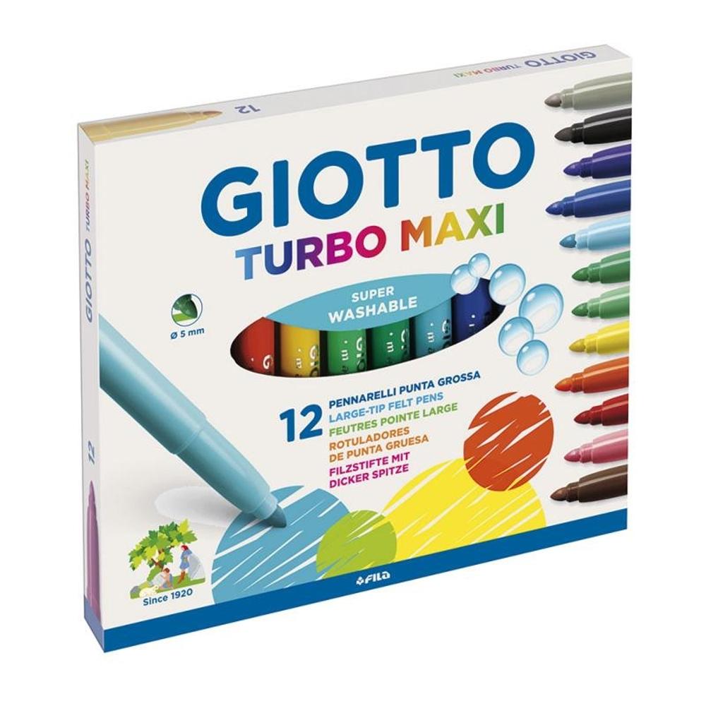 GIOTTO TURBO-MAXI CAJA ROTULADORES COLORES LAVABLES CON PUNTA BLOQUEADA