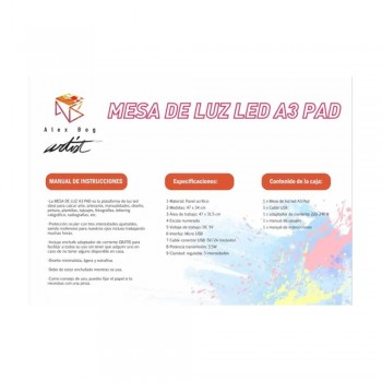 MESA LUZ LED A3 PAD ARTIST