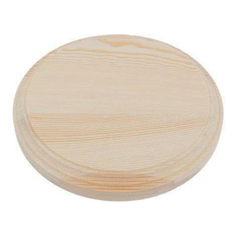 Peana madera redonda. En madera de pino macizo, torneado. En crudo, se  puede pintar. (Diámetro 15 cms)