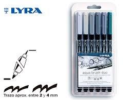 Set 6 Rotuladores Aqua Brush Duo tonos pastel Lyra - Mimundoshop